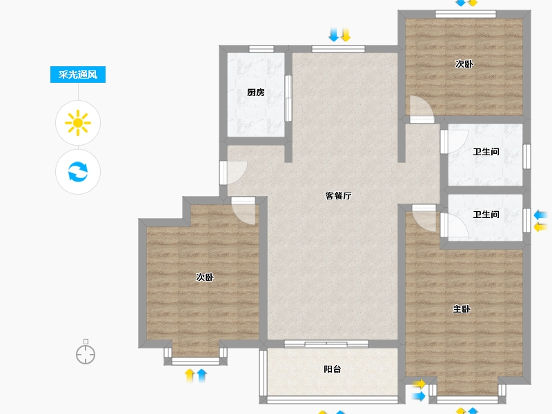 河北省-邢台市-牡丹名苑-113.29-户型库-采光通风