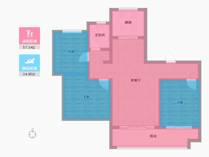 河北省-沧州市-宏宇璟宸雅著-81.62-户型库-动静分区