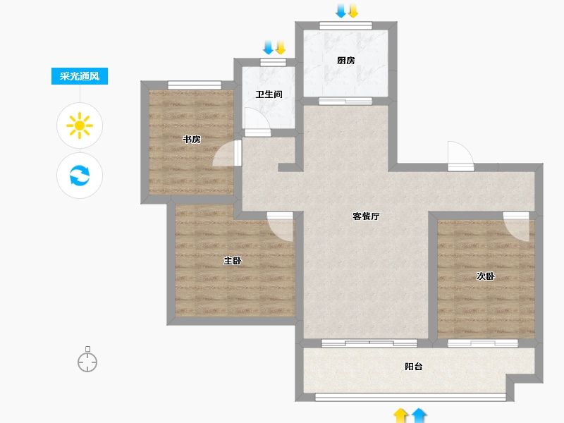 河北省-沧州市-宏宇璟宸雅著-81.62-户型库-采光通风