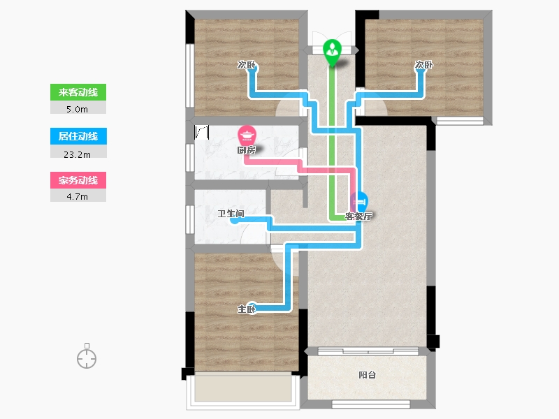 湖南省-张家界市-唯读·逸臣公园-66.38-户型库-动静线