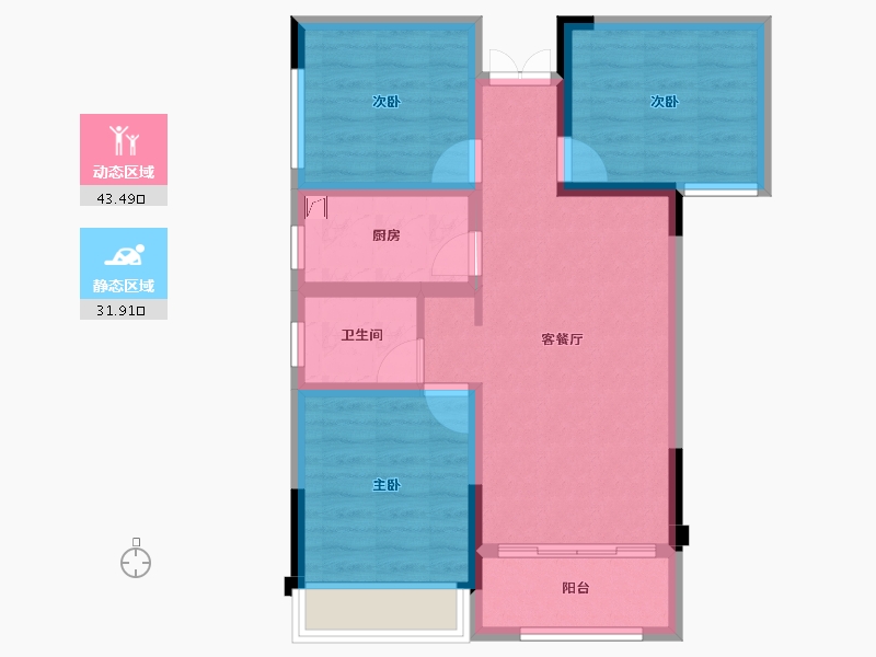 湖南省-张家界市-唯读·逸臣公园-66.38-户型库-动静分区