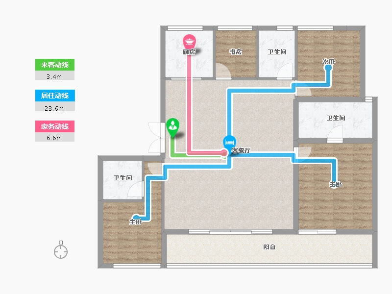 浙江省-宁波市-绿城春熙潮鸣-126.21-户型库-动静线