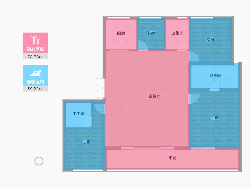 浙江省-宁波市-绿城春熙潮鸣-126.21-户型库-动静分区