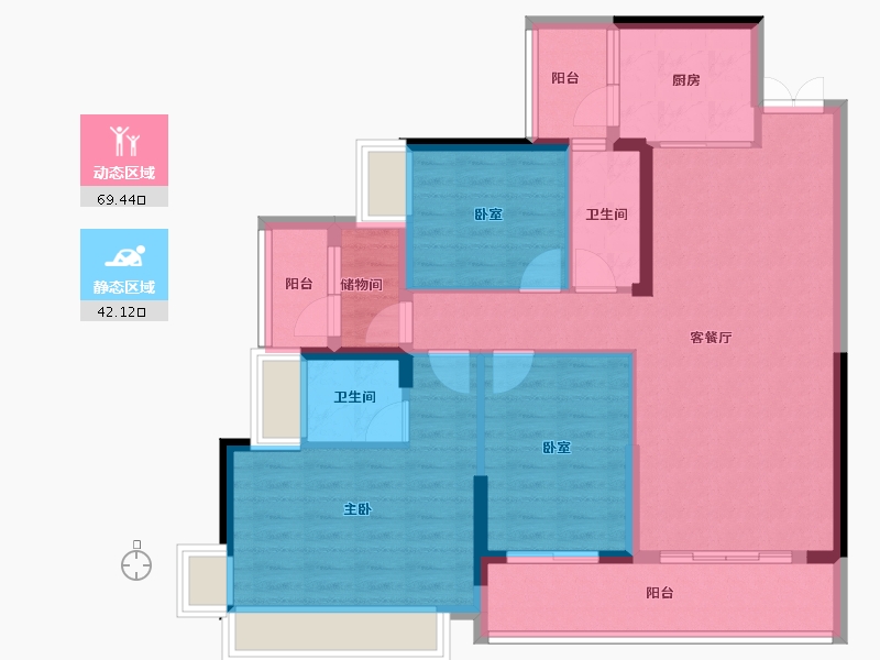 湖南省-衡阳市-光辉一品-99.74-户型库-动静分区