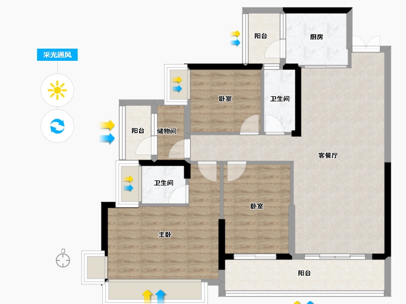 湖南省-衡阳市-光辉一品-99.74-户型库-采光通风