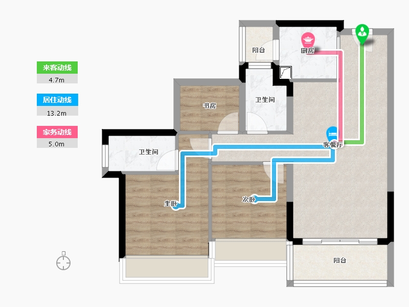 广东省-江门市-龙光龙湖双龙天著-71.14-户型库-动静线