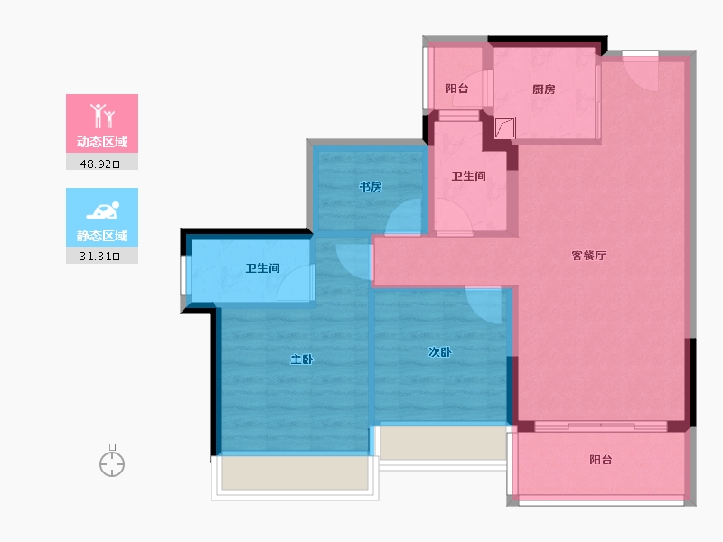 广东省-江门市-龙光龙湖双龙天著-71.14-户型库-动静分区