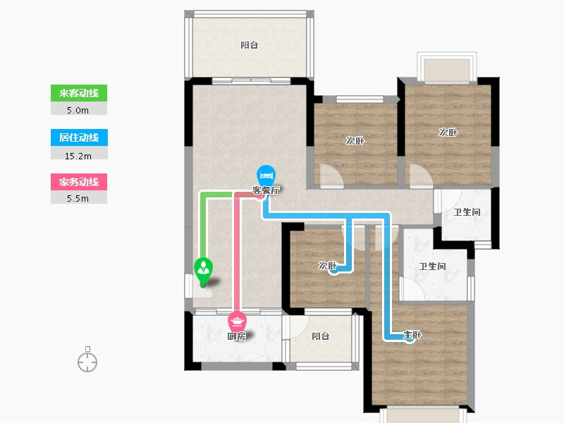 广西壮族自治区-贵港市-江南明珠-91.65-户型库-动静线