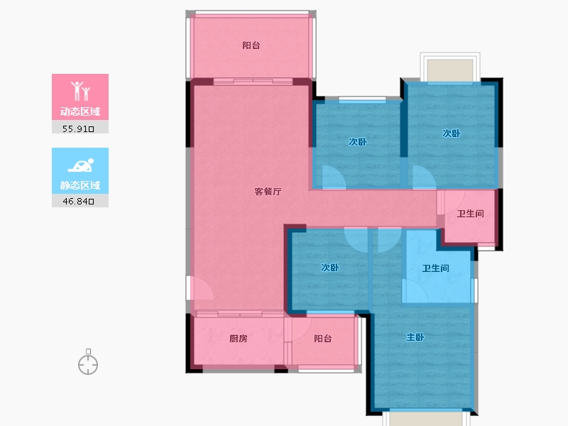 广西壮族自治区-贵港市-江南明珠-91.65-户型库-动静分区