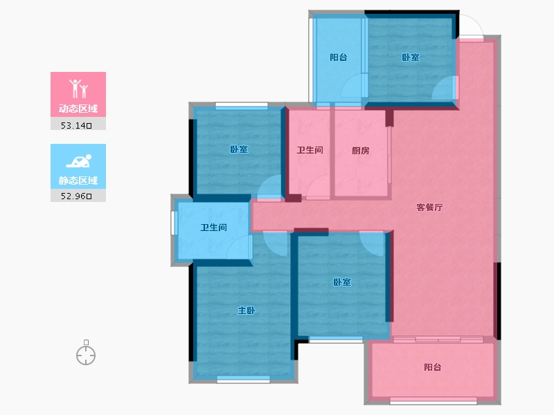 广西壮族自治区-玉林市-佳润·康桥-93.74-户型库-动静分区