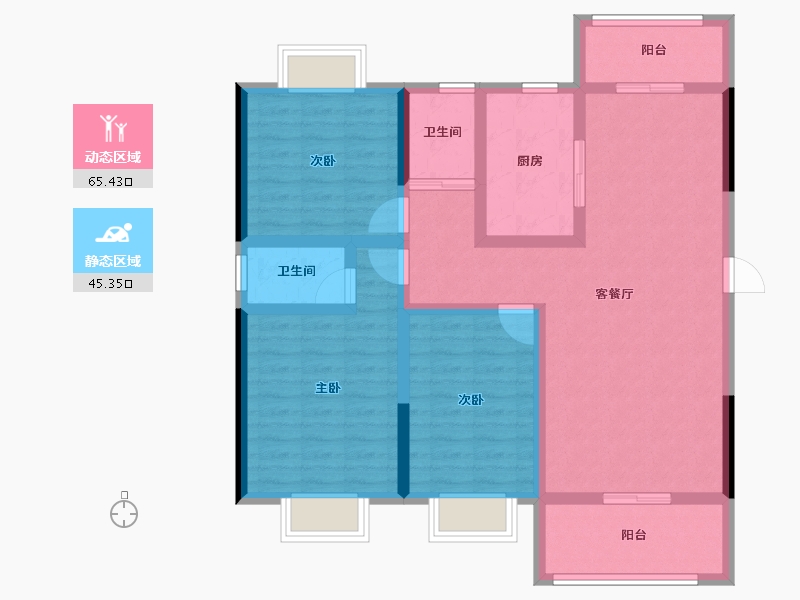 湖南省-永州市-永城·福江苑-98.05-户型库-动静分区