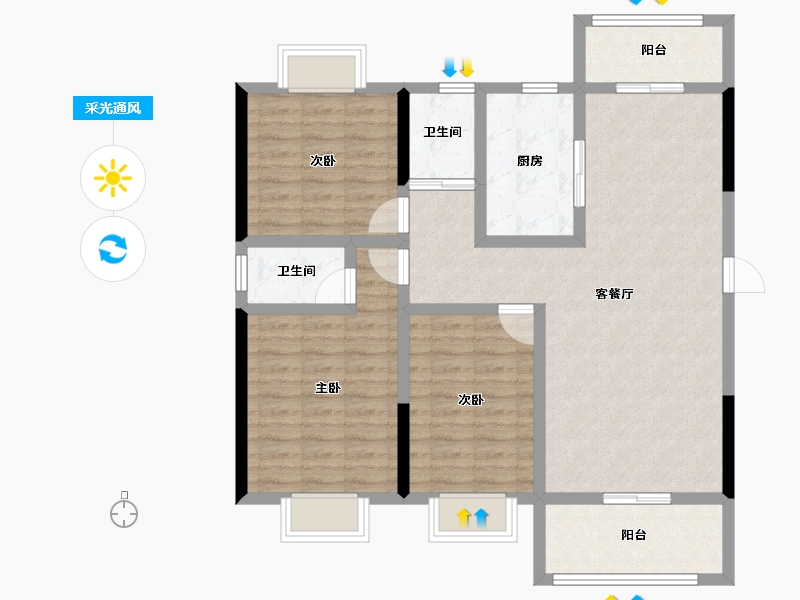 湖南省-永州市-永城·福江苑-98.05-户型库-采光通风