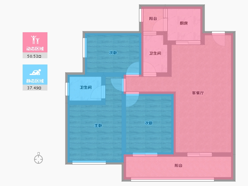 广东省-肇庆市-肇庆·中梁壹号院-76.86-户型库-动静分区