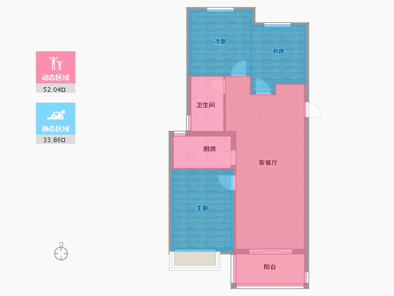 河南省-郑州市-合筑·玖合湾-77.60-户型库-动静分区