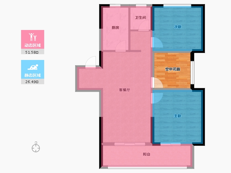 安徽省-滁州市-金鹏琅琊玖玖广场-76.81-户型库-动静分区