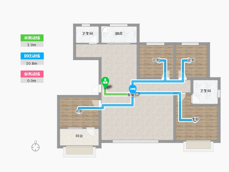 山东省-滨州市-滨和沁园-120.00-户型库-动静线