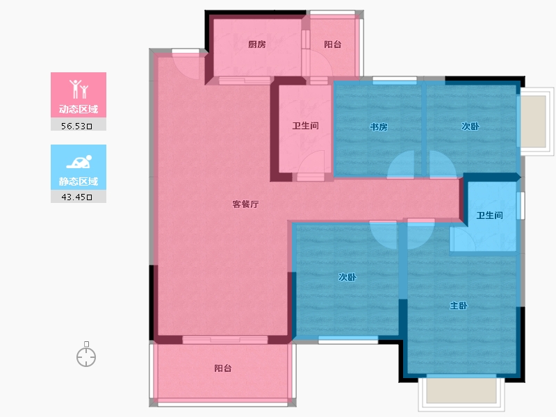 广西壮族自治区-贵港市-江南明珠-88.70-户型库-动静分区