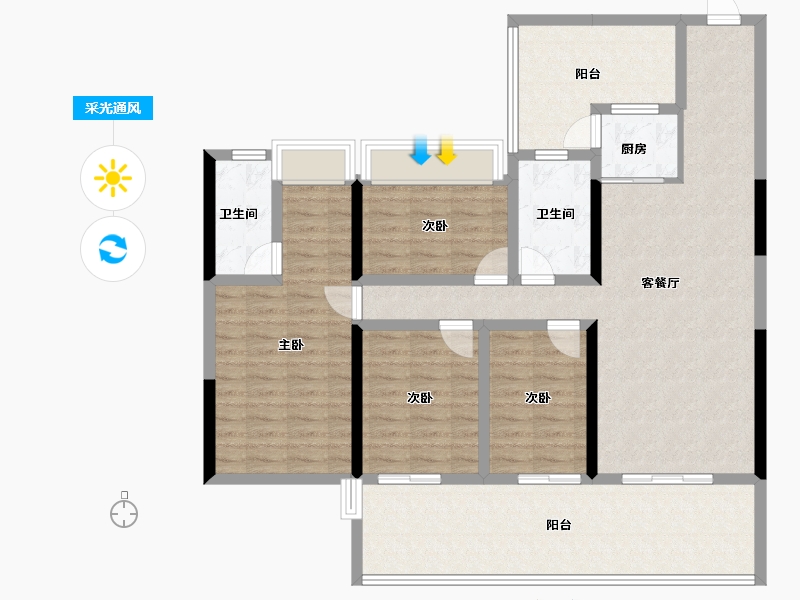 广东省-肇庆市-君安·峰景湾-122.71-户型库-采光通风