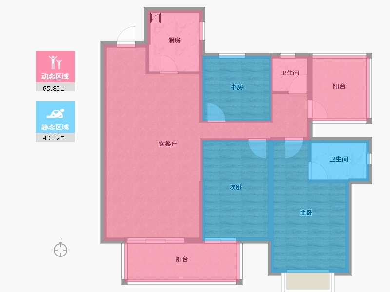 广西壮族自治区-南宁市-旭辉五象臻悦-97.54-户型库-动静分区