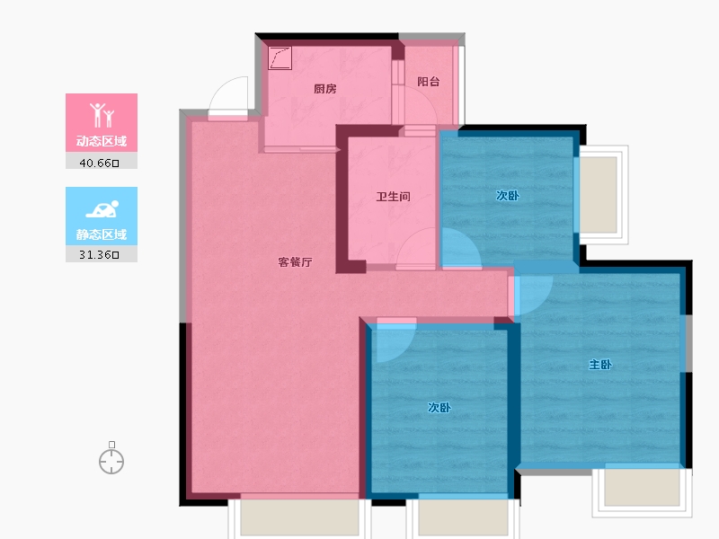 四川省-成都市-天府国际凤.凰城-63.20-户型库-动静分区