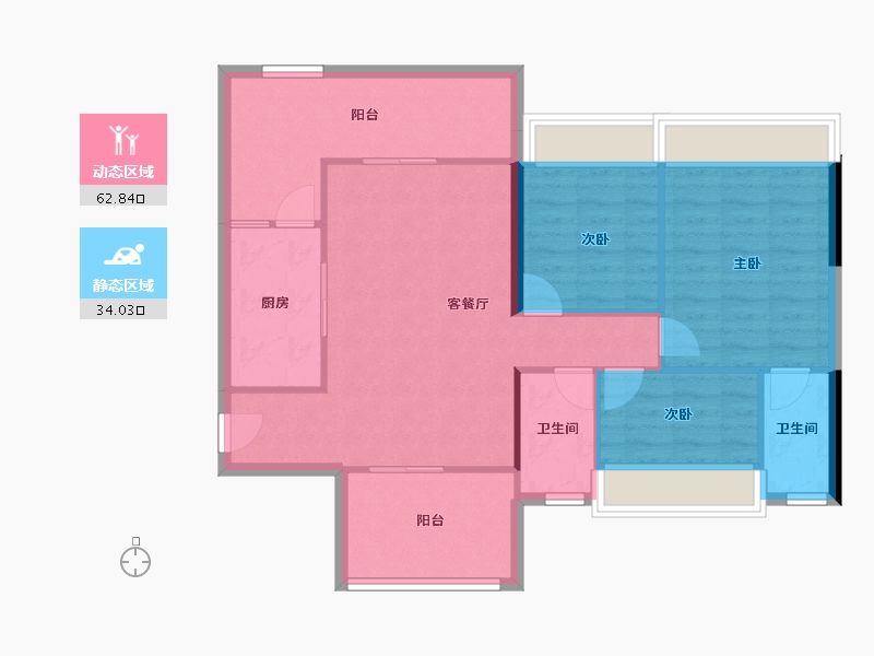 广东省-肇庆市-君安·峰景湾-87.84-户型库-动静分区