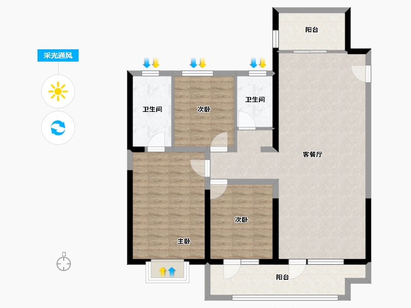 山东省-聊城市-民生城市之尊-104.00-户型库-采光通风