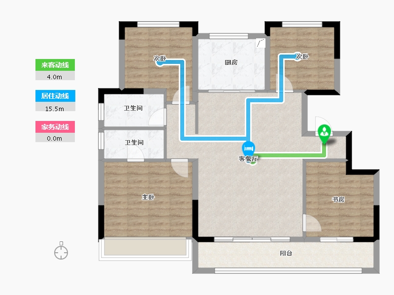 安徽省-阜阳市-华鸿鸿樾府-104.01-户型库-动静线