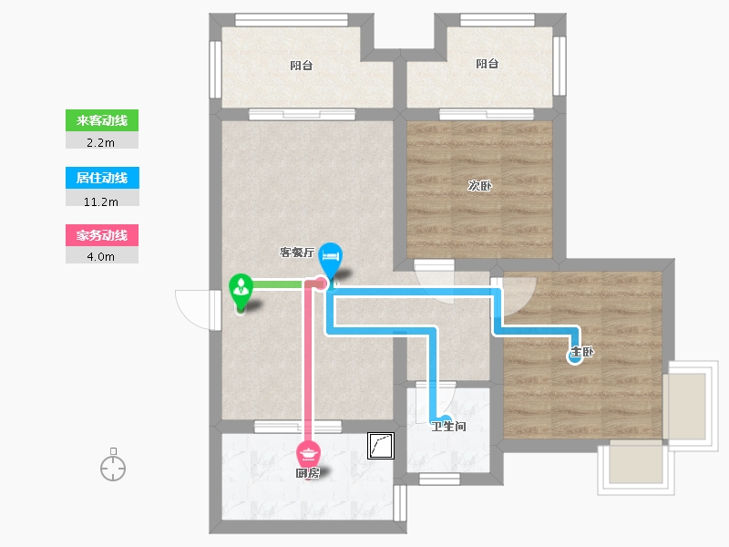 陕西省-西安市-高科绿水东城-60.00-户型库-动静线