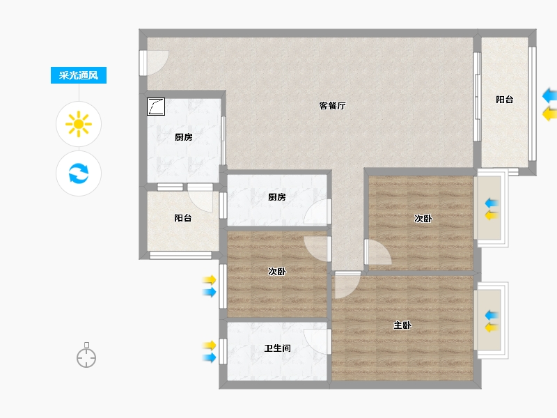 广东省-肇庆市-恒裕海湾-119.00-户型库-采光通风