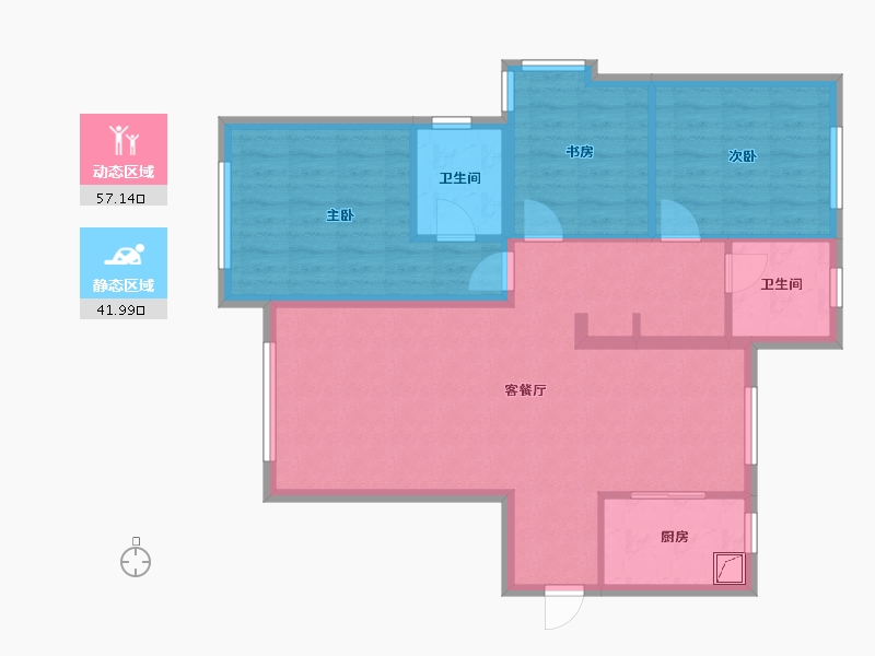 黑龙江省-大庆市-春风十里-125.98-户型库-动静分区