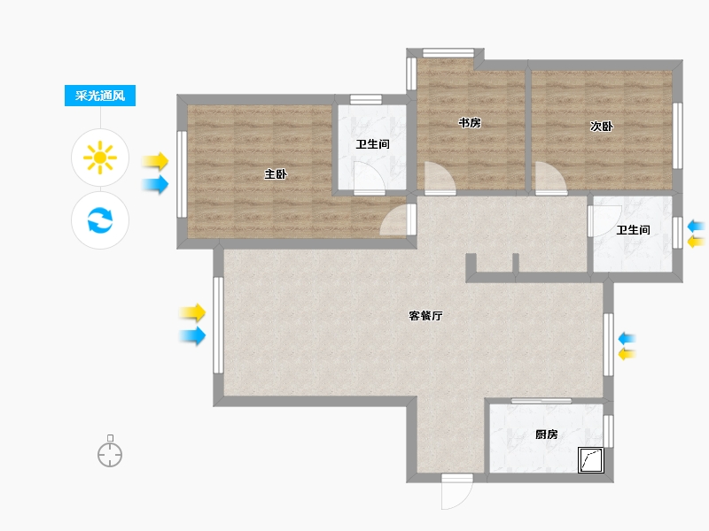 黑龙江省-大庆市-春风十里-125.98-户型库-采光通风