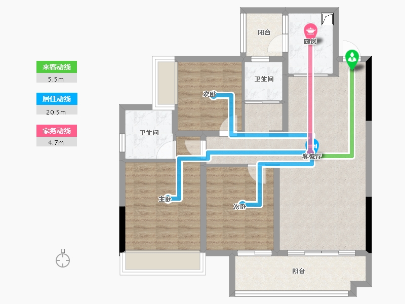 四川省-巴中市-凯邦名门二期-93.07-户型库-动静线