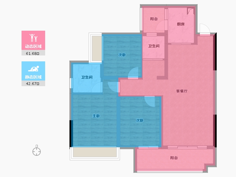 四川省-巴中市-凯邦名门二期-93.07-户型库-动静分区