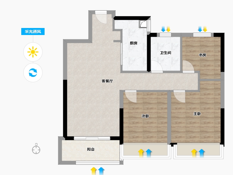 江苏省-苏州市-国泰云栖-79.05-户型库-采光通风