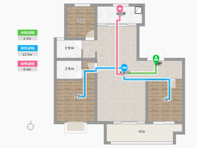 山东省-济宁市-惠民水岸新城-97.59-户型库-动静线