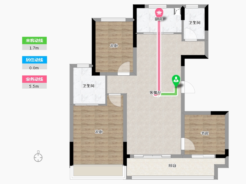 江苏省-常州市-万达光语未来-93.56-户型库-动静线