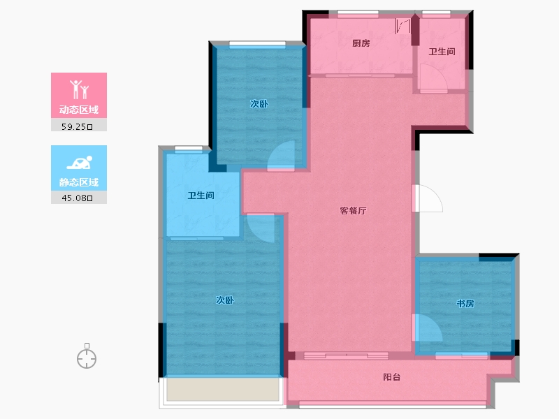 江苏省-常州市-万达光语未来-93.56-户型库-动静分区