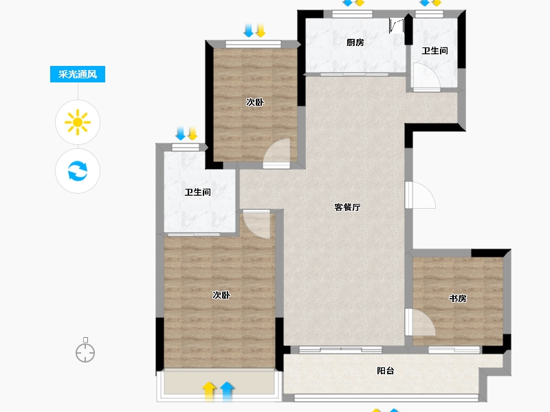 江苏省-常州市-万达光语未来-93.56-户型库-采光通风