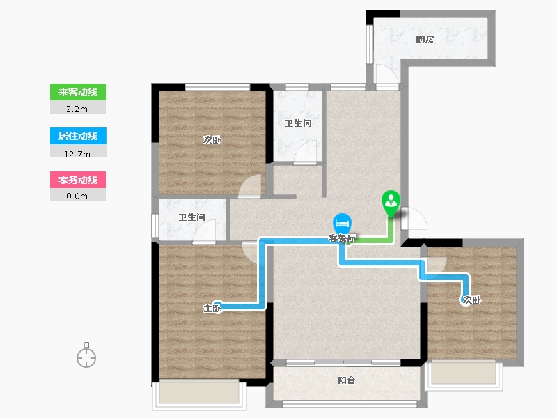 河南省-焦作市-焦作世合万达·玺悦苑-103.44-户型库-动静线