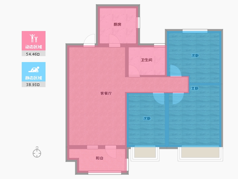 山东省-聊城市-民生金科集美壹品-83.20-户型库-动静分区