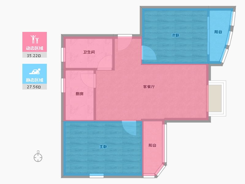 广东省-广州市-侨英花园-58.00-户型库-动静分区