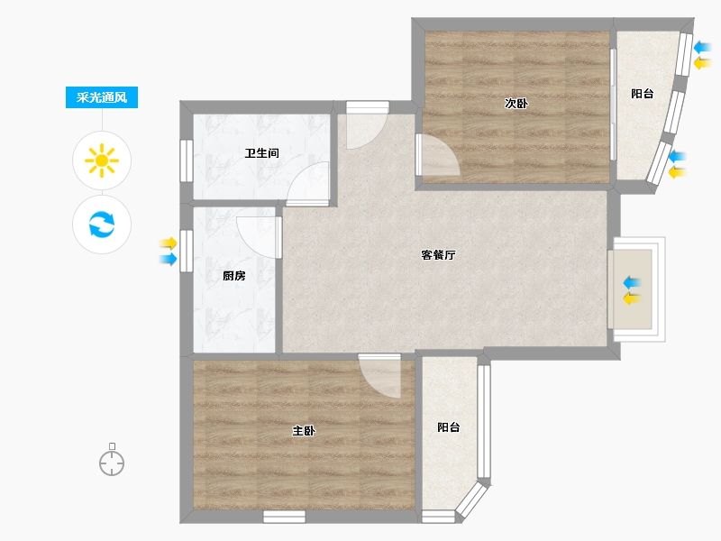 广东省-广州市-侨英花园-58.00-户型库-采光通风