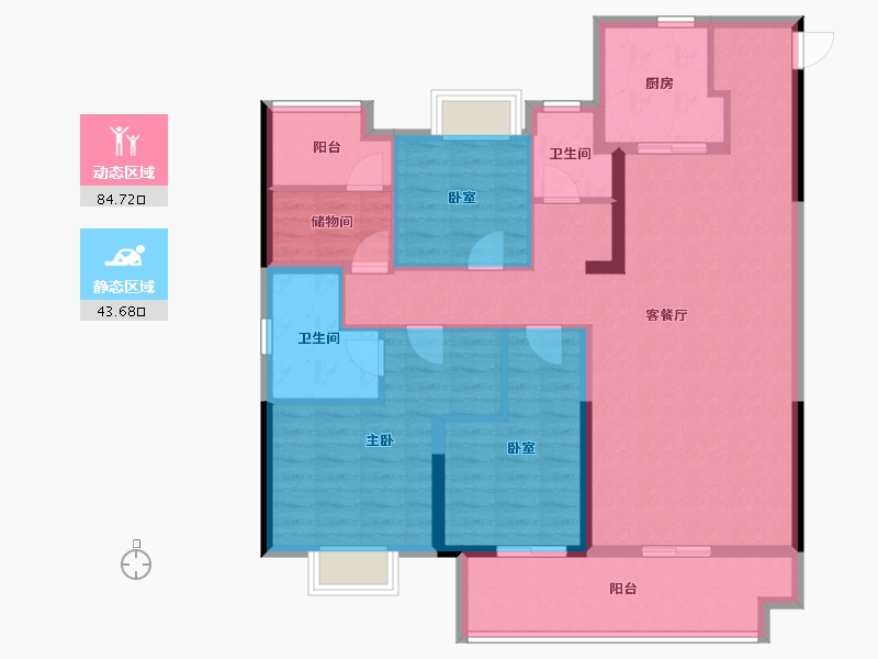 陕西省-安康市-博元城-115.21-户型库-动静分区