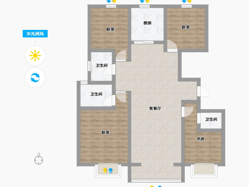 河北省-承德市-承德县学府世家-98.93-户型库-采光通风