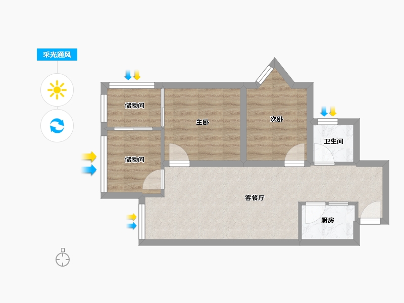 四川省-成都市-锦江·城市花园-2期-62.00-户型库-采光通风