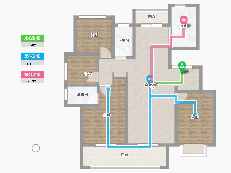 安徽省-阜阳市-太和绿城明月江南-111.01-户型库-动静线