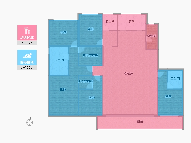 浙江省-宁波市-绿城春熙潮鸣-202.33-户型库-动静分区