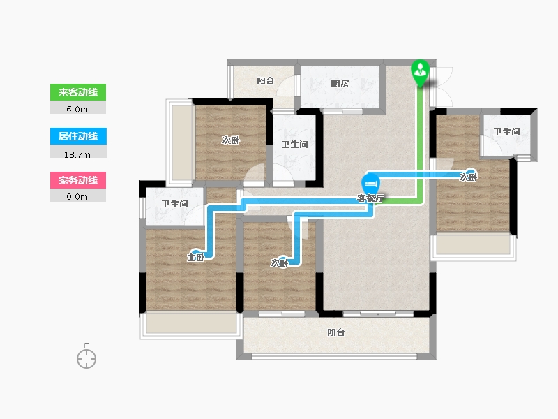 贵州省-毕节市-同舟公园豪苑-104.05-户型库-动静线