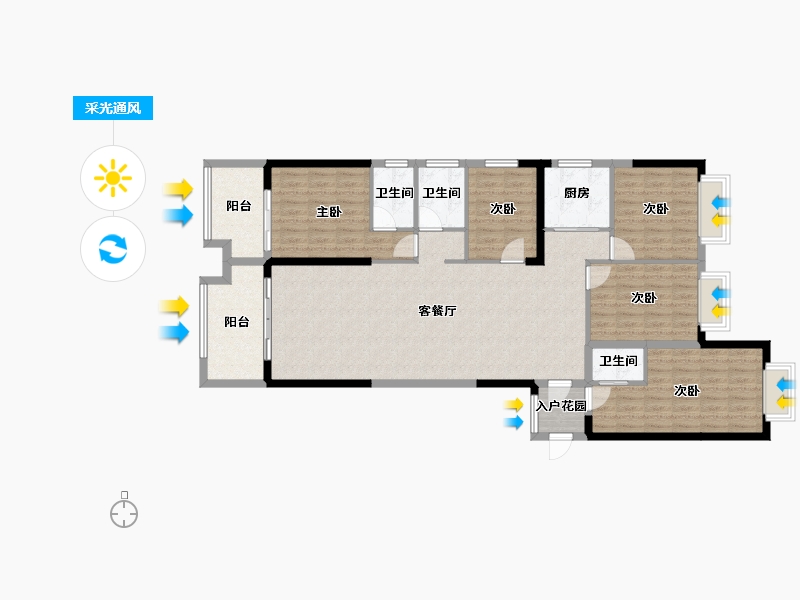 湖南省-衡阳市-三和来雁1号-125.91-户型库-采光通风