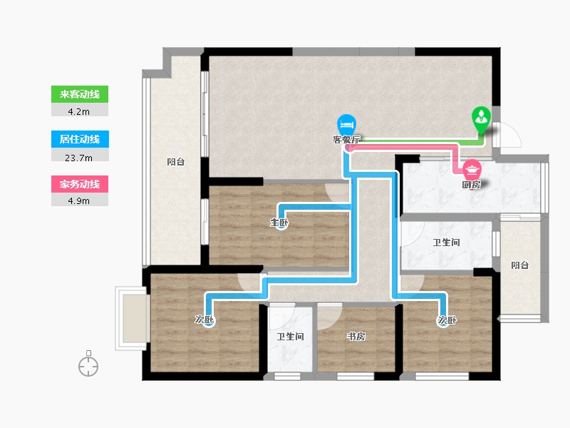 湖南省-衡阳市-三和来雁1号-103.04-户型库-动静线